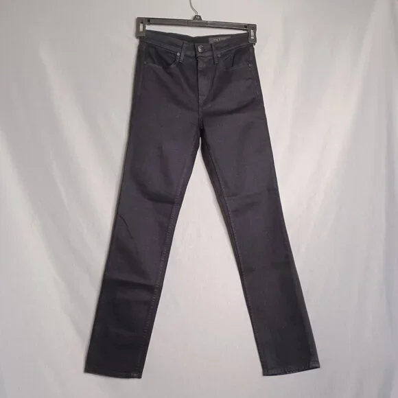 Rag & Bone Jeans Womens Junior 24 Black Slim Straight Leg Denim Y2K Kpop - Picture 3 of 6